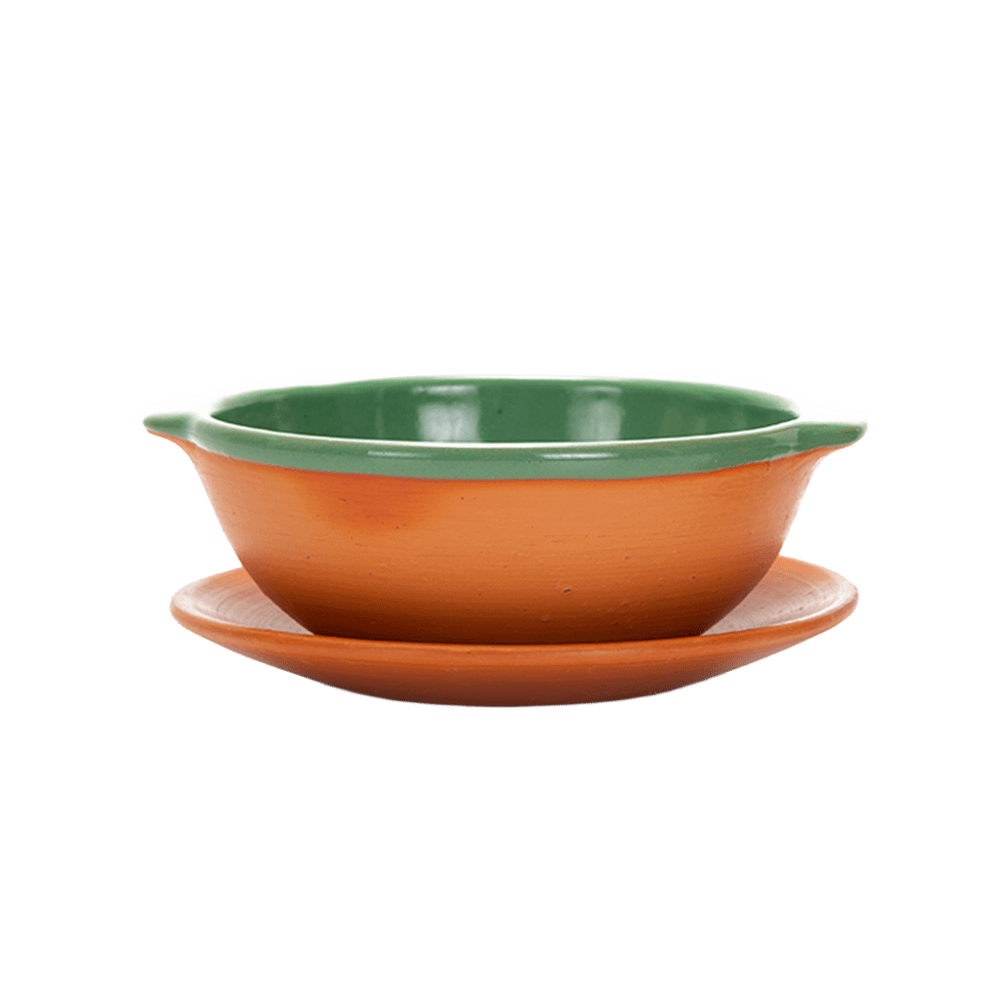 Cazuela verde manzano y plato